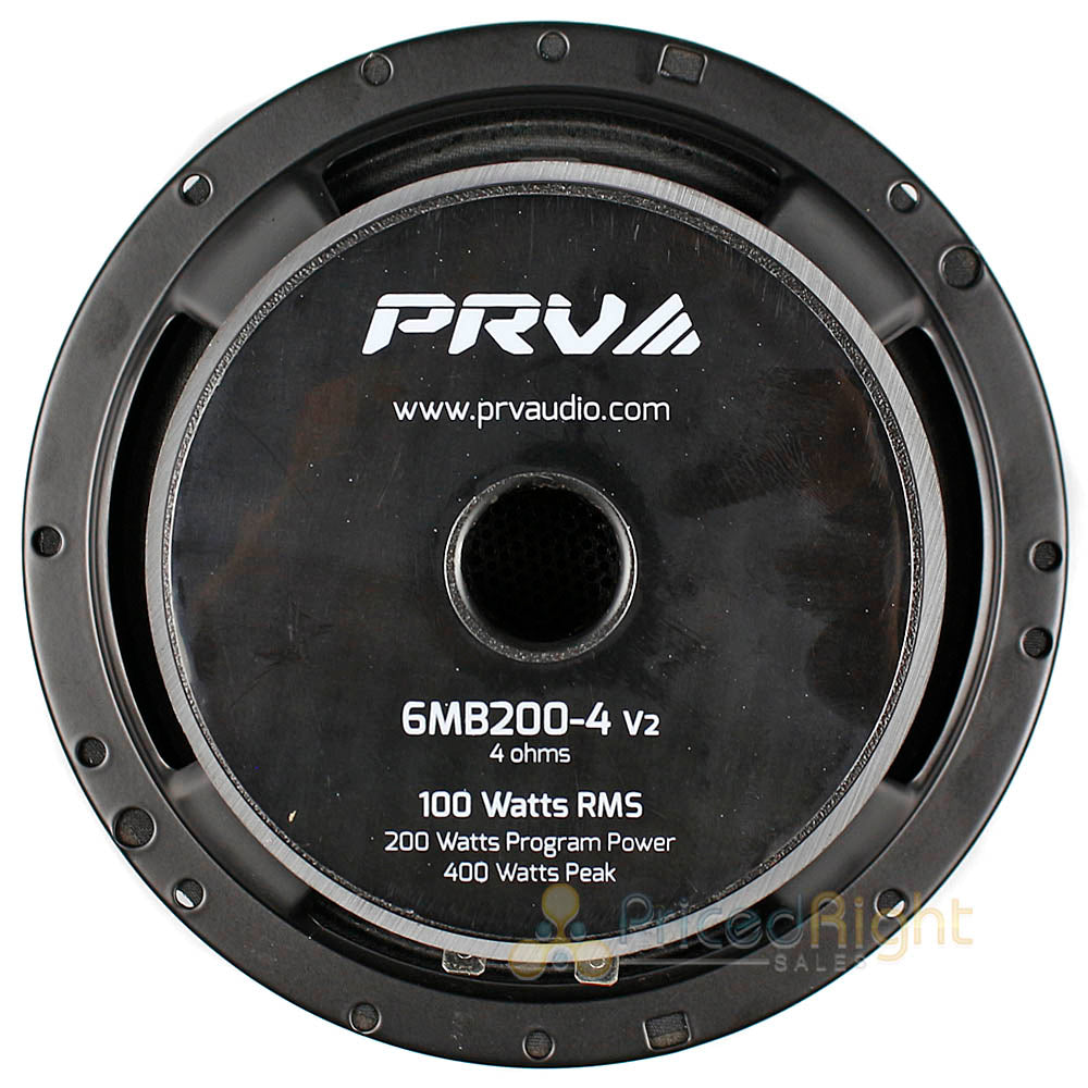 PRV Audio 6" Mid Bass Speaker 200W Max Power 1.5" VC 4 Ohm 6MB200-4 V2 Single