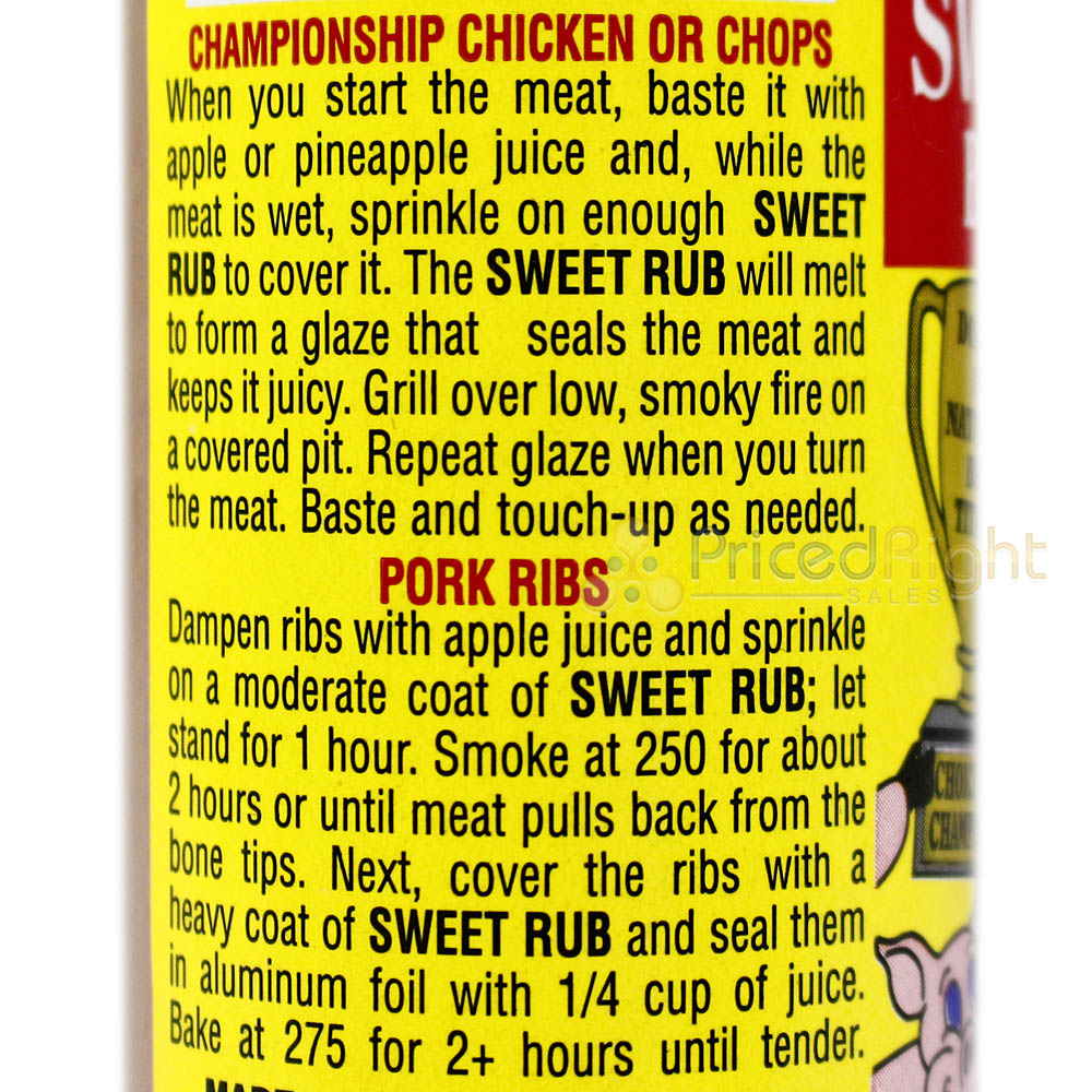 Obie Cue's Sweet Rub BBQ Spice Poultry Pork Ribs Low Sodium Gluten Free 4.2 Oz