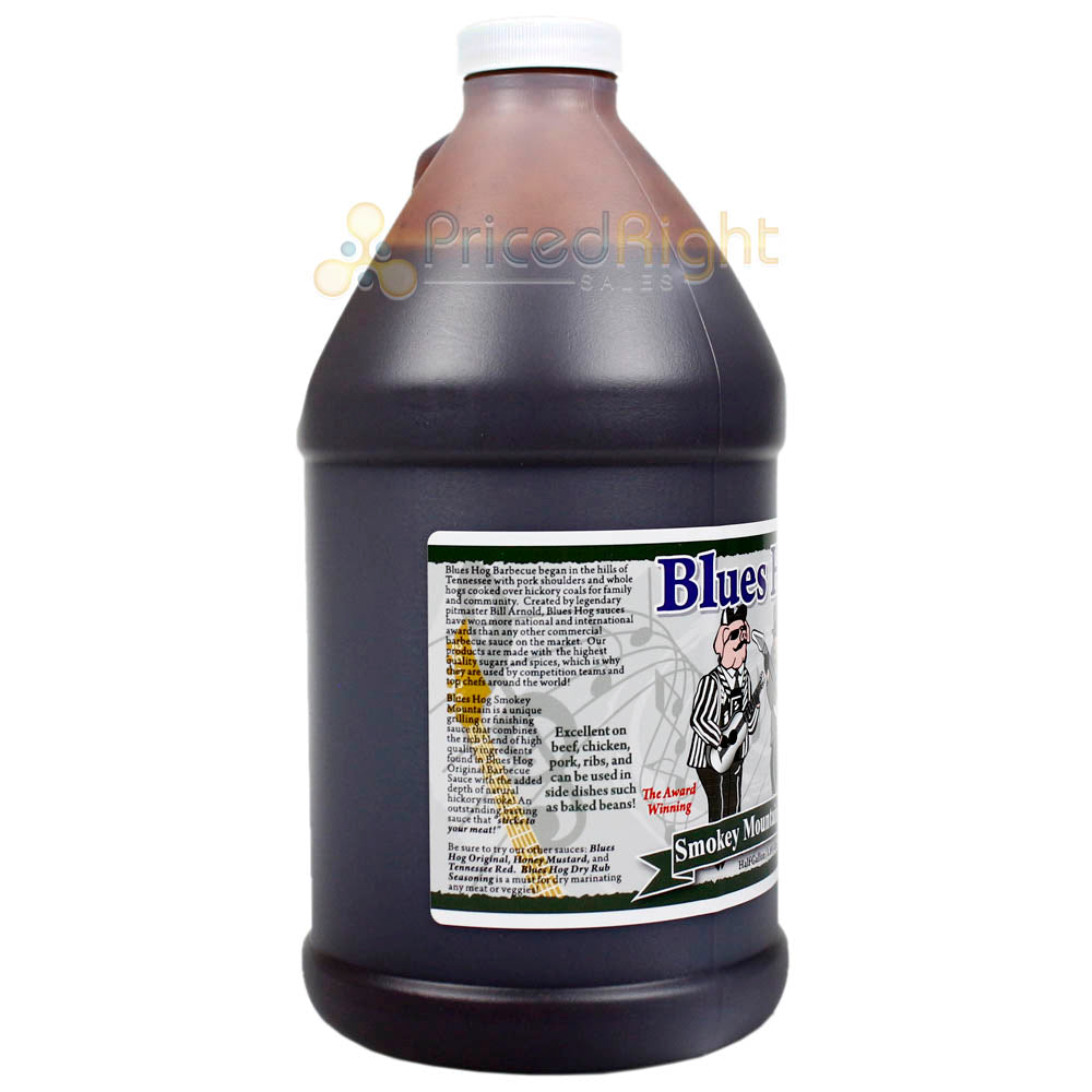 Blues Hog Smokey Mountain BBQ Sauce Hickory Half Gallon 64 Oz Bottle No Gluten