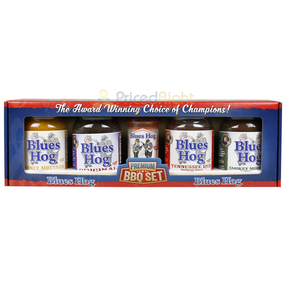 Blues Hog Premium 5 Piece Gift Set Award Winning BBQ Sauces Rub Box Set 91005