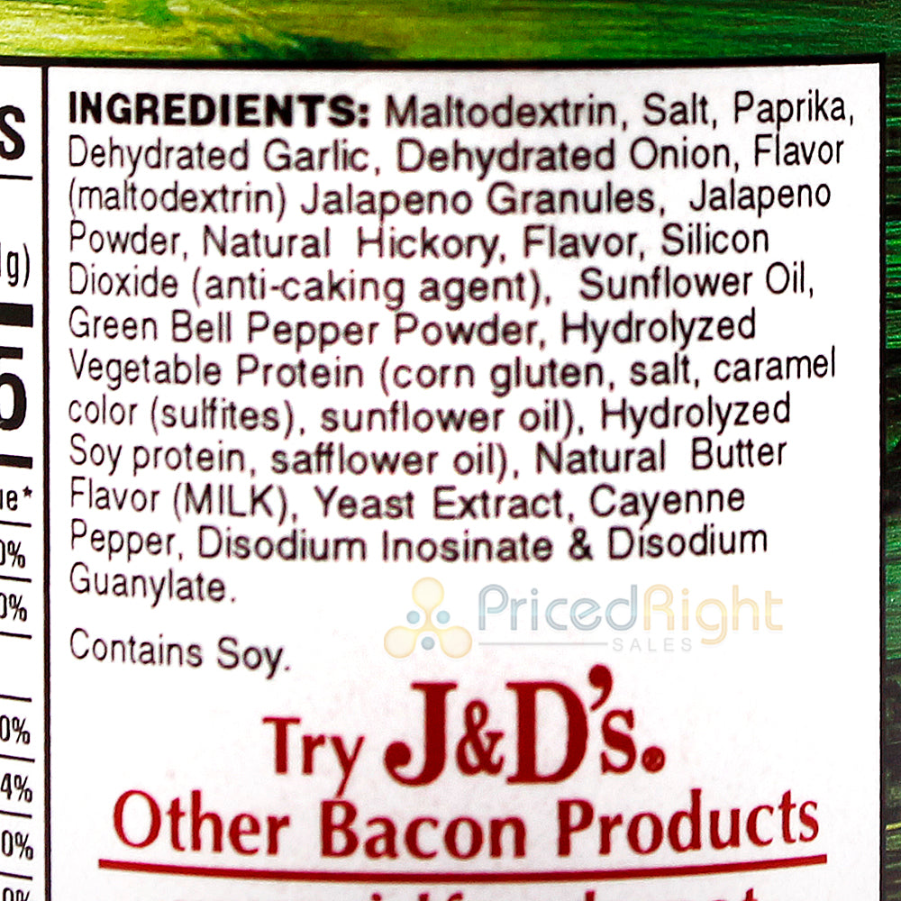 J&D's Jalapeno Bacon Salt 2.50 oz All Natural Bacon Flavored Seasoning Spice