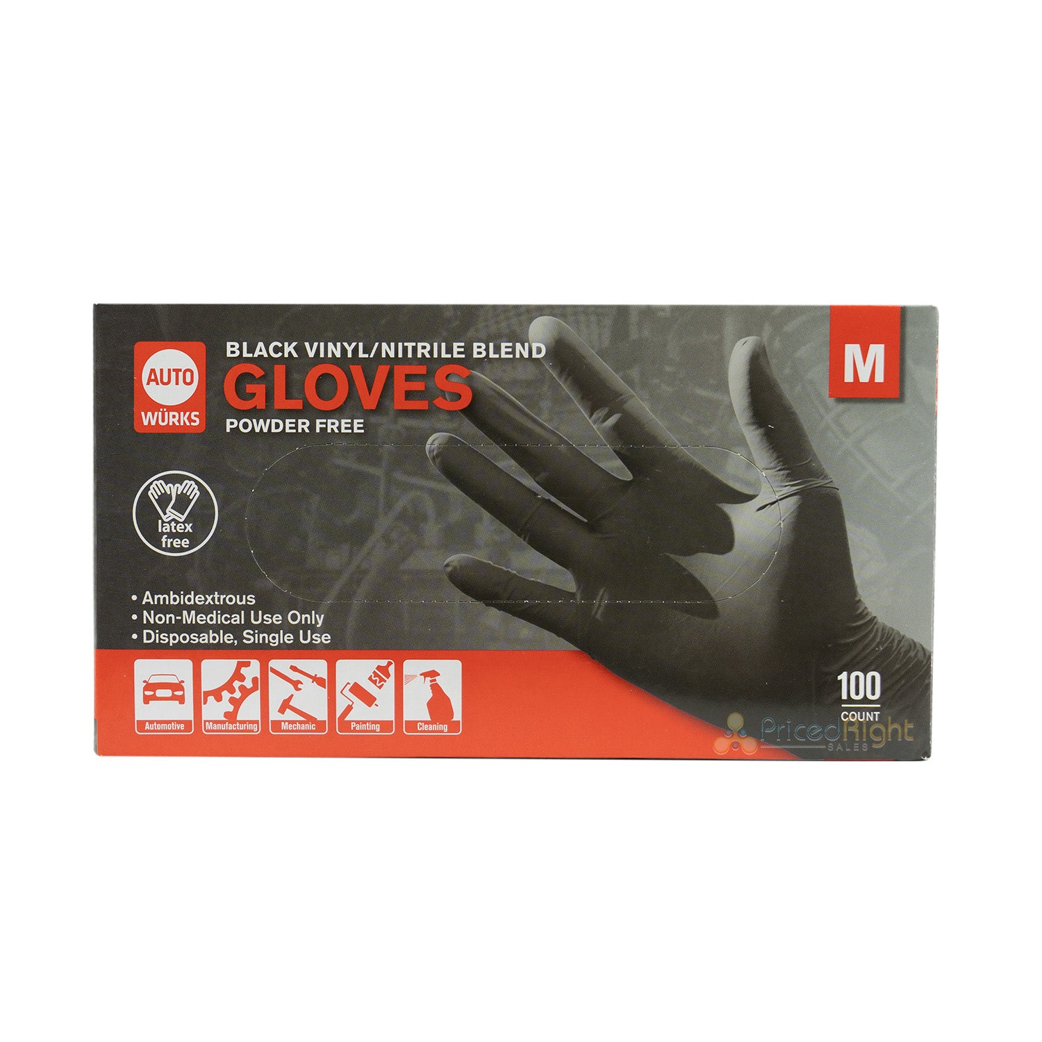 1000 Medium Vinyl Nitrile Gloves10 Boxes 100 Powder Latex Free Non Medical Grade