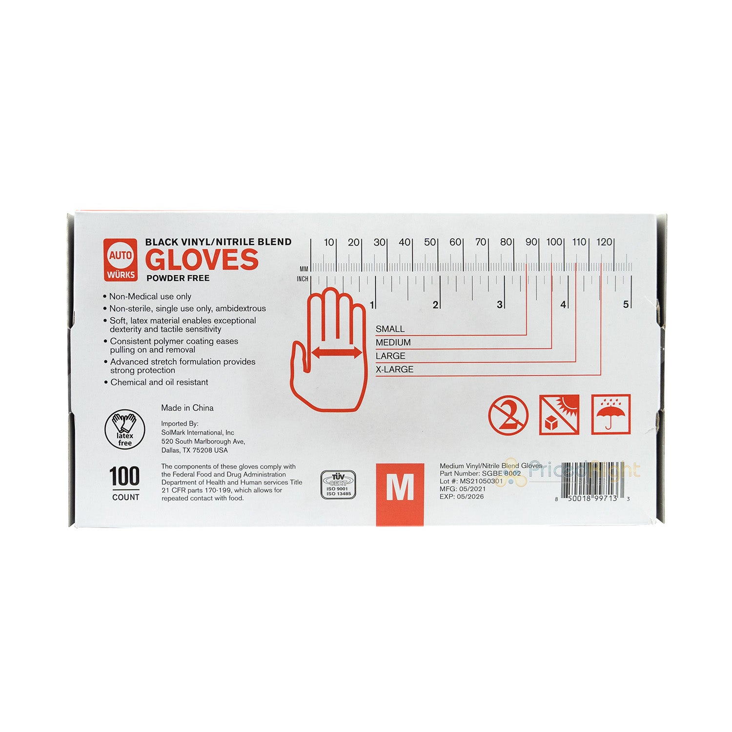 1000 Medium Vinyl Nitrile Gloves10 Boxes 100 Powder Latex Free Non Medical Grade