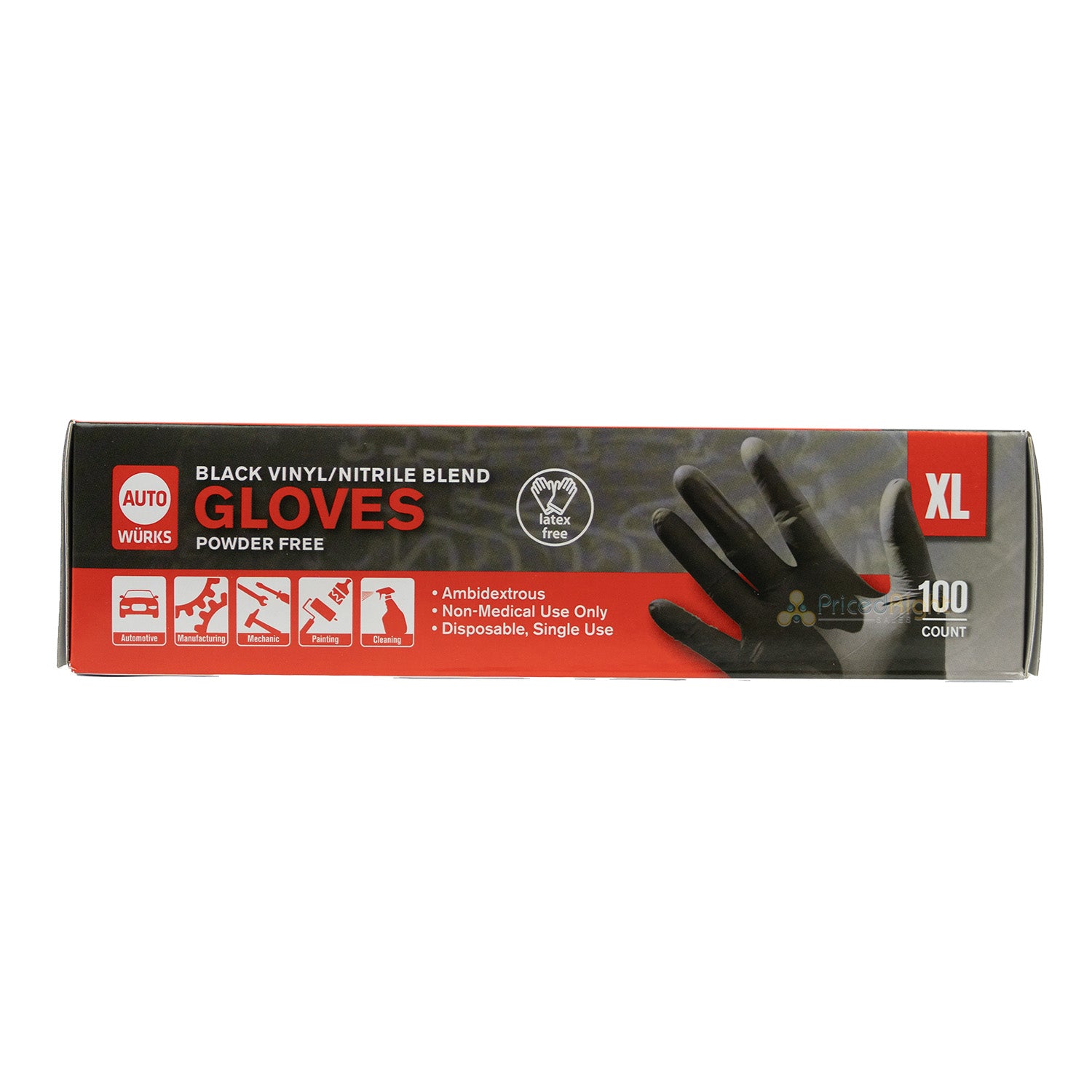 10 Pack XL Vinyl And Nitrile Gloves 1,000 In Case Powder And Latex Free