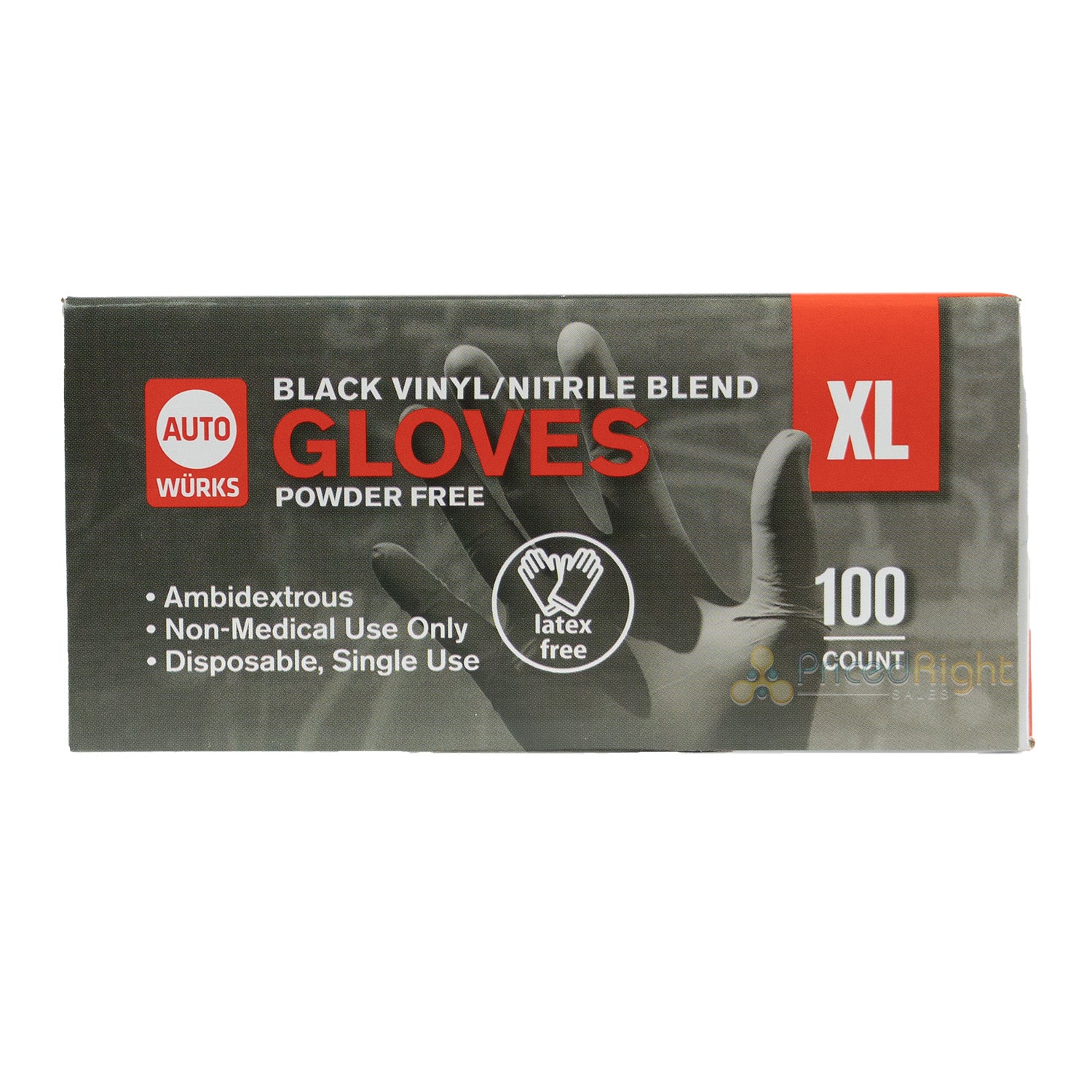 Black Nitrile Disposable Powder & Latex Free Industrial Gloves XL, Box of 100