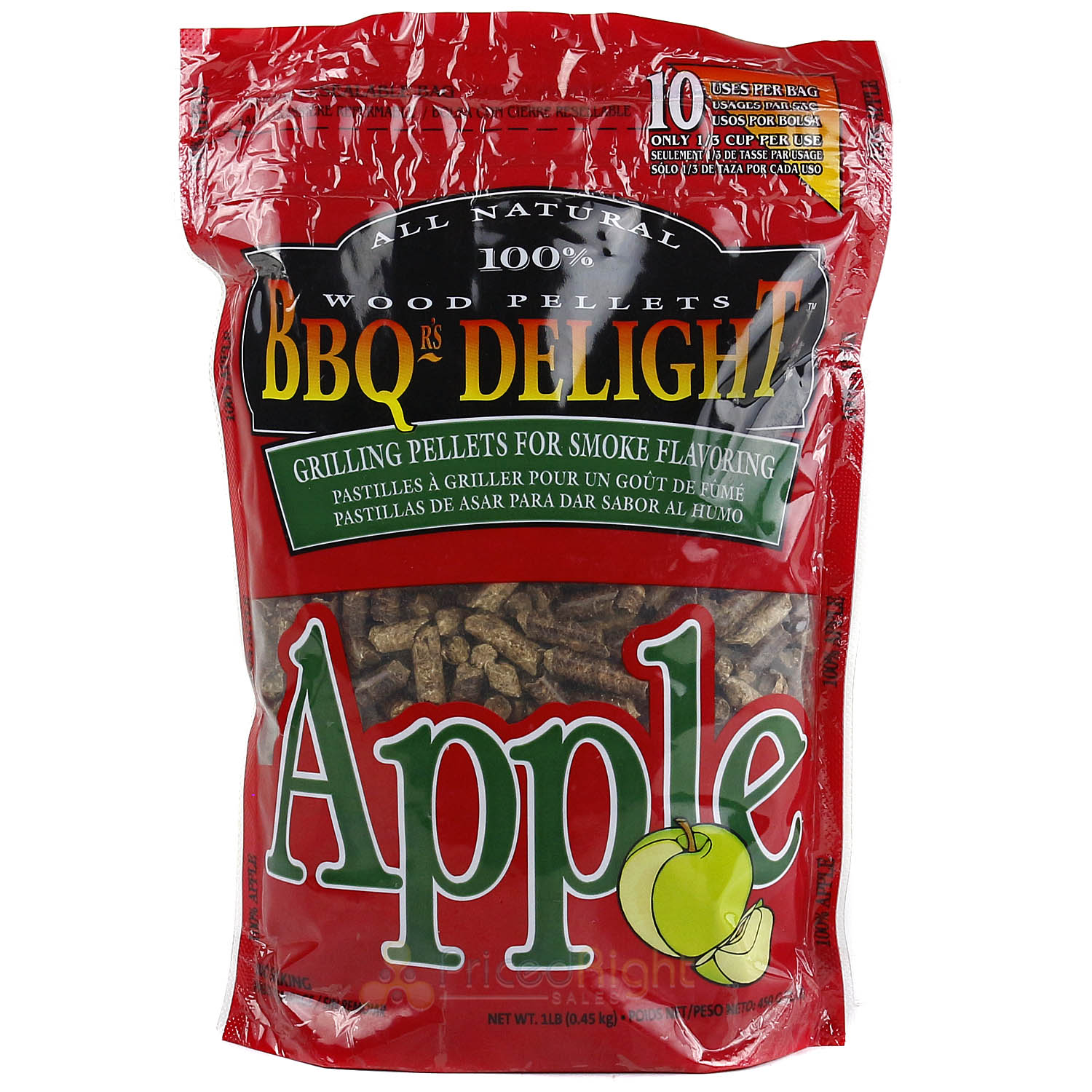 BBQr's Delight Cast Iron Smoker Pot Wood Pellet Smoke BBQ with 1lb Apple Blend