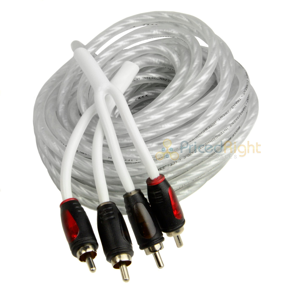 22 ft Triple Shield Platinum Twisted Interconnect RCA Cable Car Amp Cable B22TPR