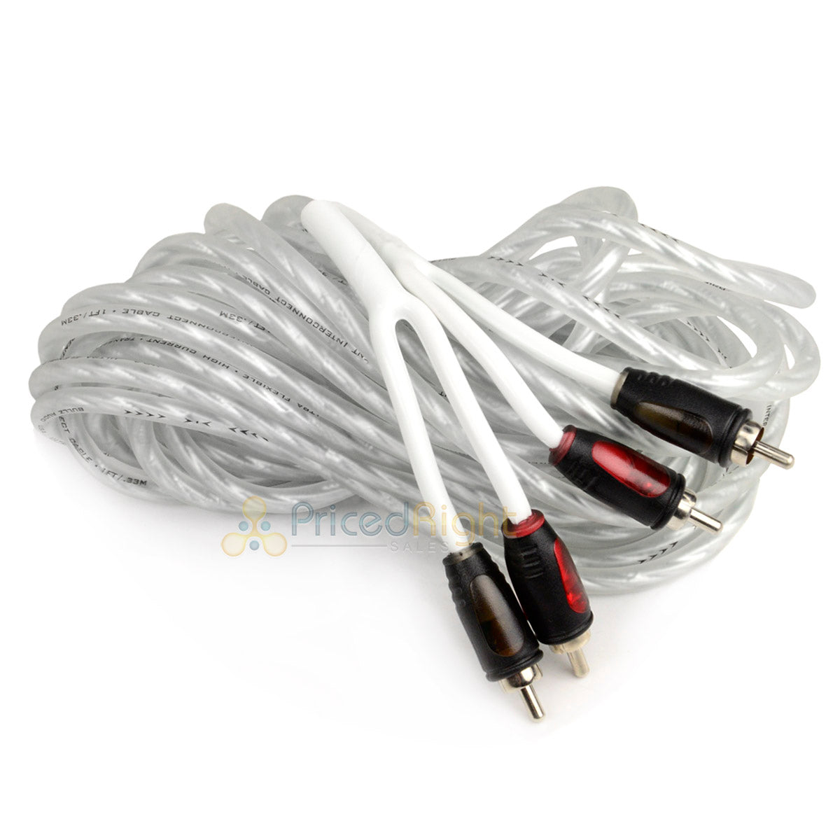 Pair 22 ft Triple Shielded Platinum Twisted Interconnect RCA Cable 2 Pack B22TPR