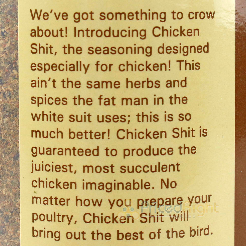 Big Cock Ranch 12 Oz Chicken Shit Poultry Seasoning All Purpose Gluten & Msg Free