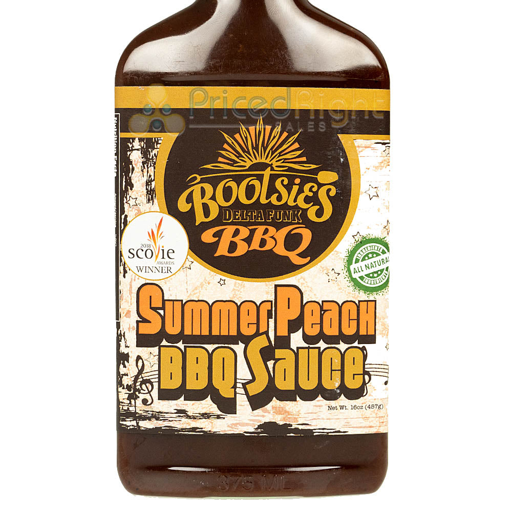 Bootsies Delta funk BBQ Summer Peach BBQ Sauce and Marinade No MSG 16 Ounces