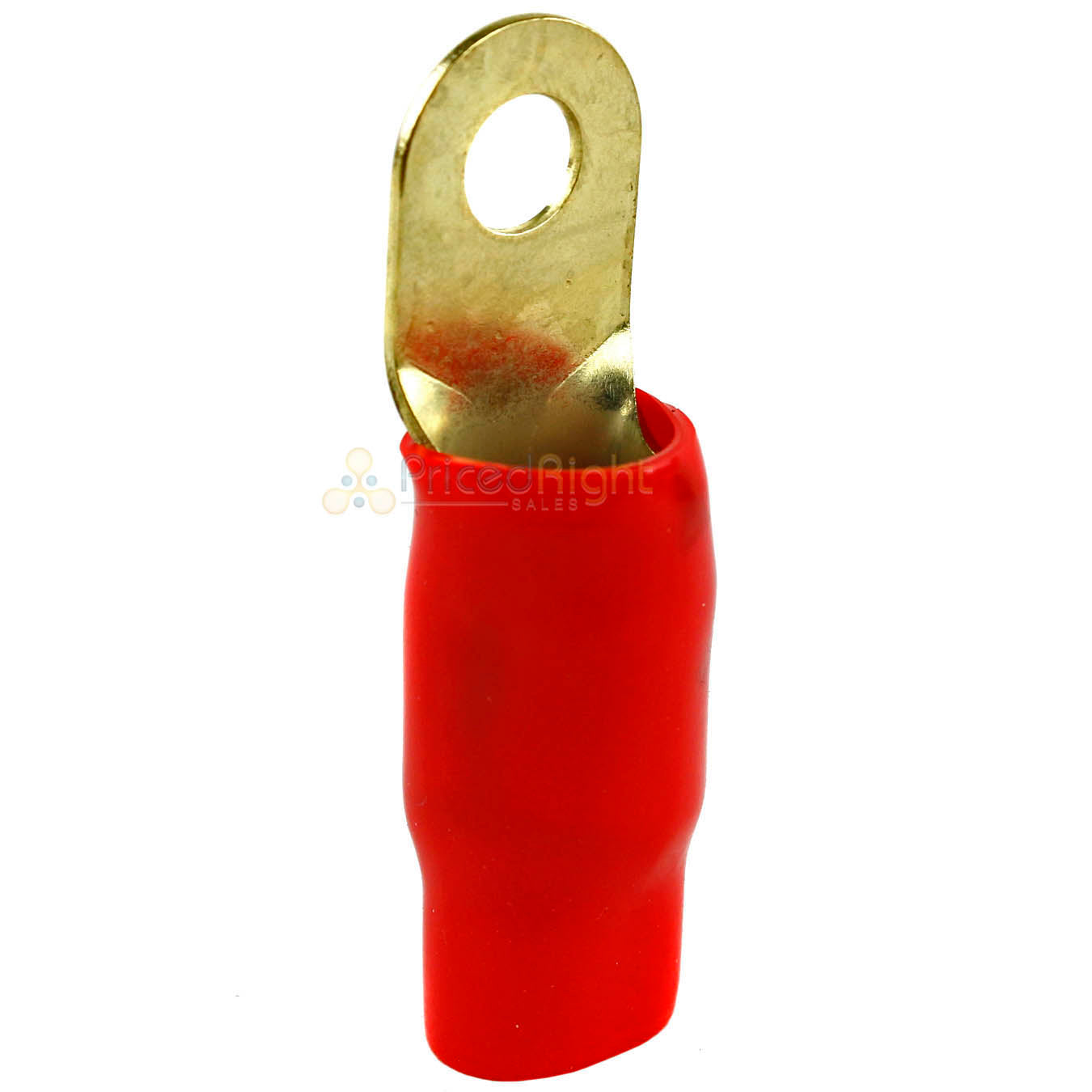 Bullz Audio Ring Terminals 1/0 Gauge 5/16" Hole Gold Plated Red 10 Pack BRT0R