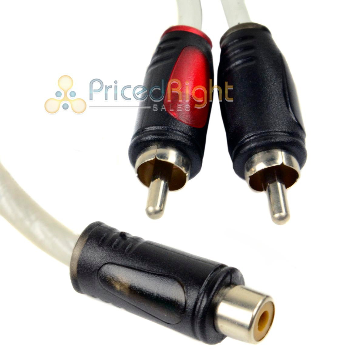 2 Pack 1 Female to 2 Male RCA Splitter Triple Shield Inteconnect Car Home Audio