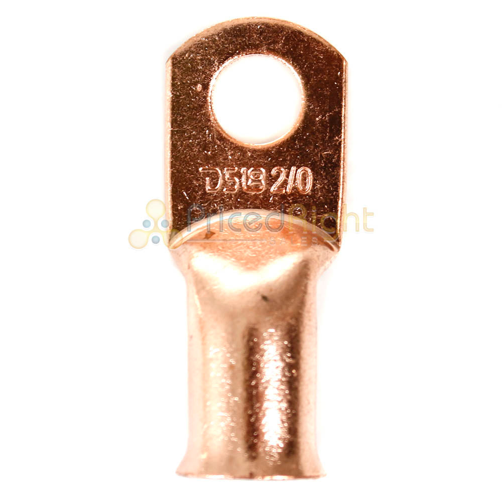 10 Pack DS18 2/0 Gauge Copper Ring Terminals Lug Wire Connector CCL2/0