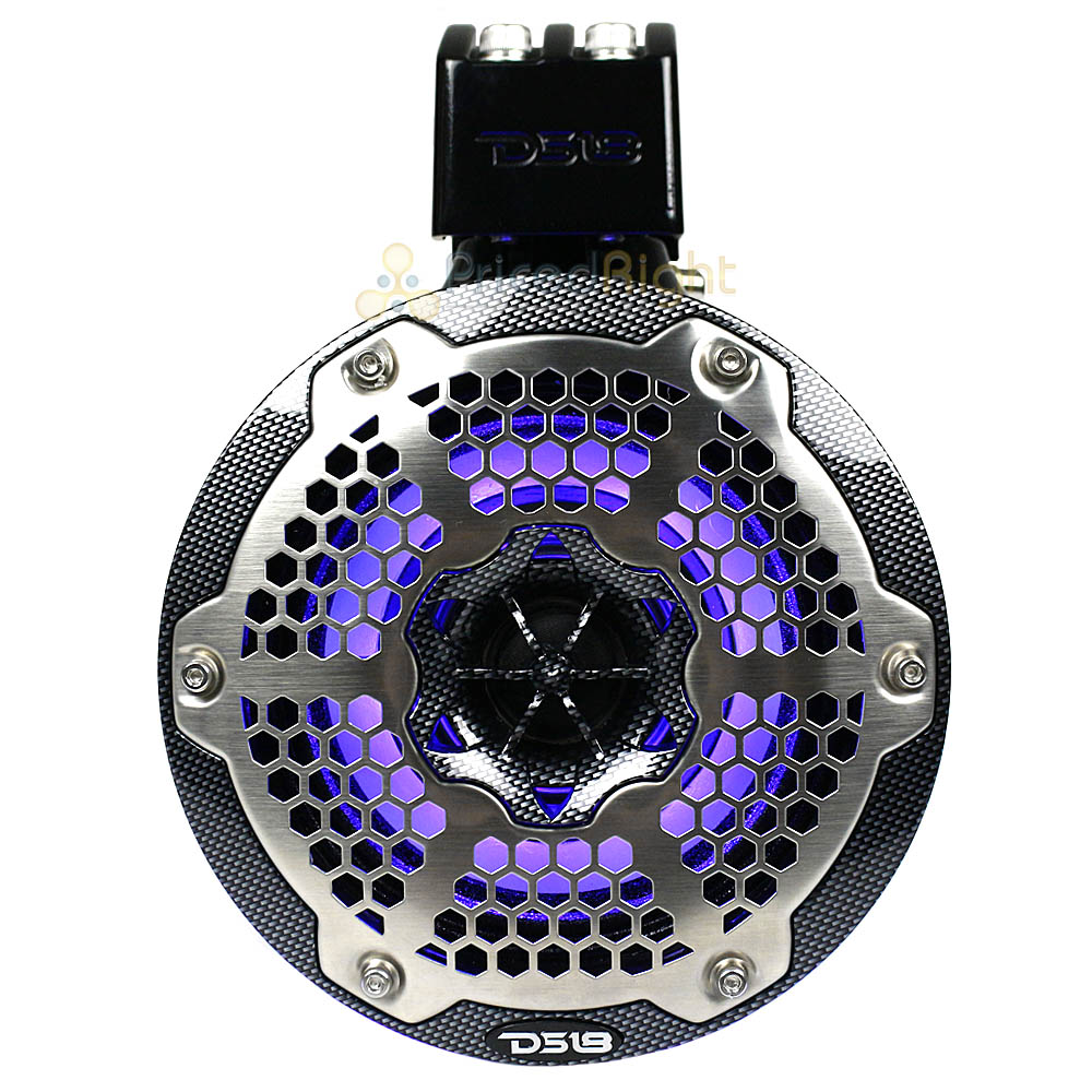 DS18 6.5" Marine Tower Speaker 450W Carbon Fiber Integrated RGB LED CF-X6TPNEO