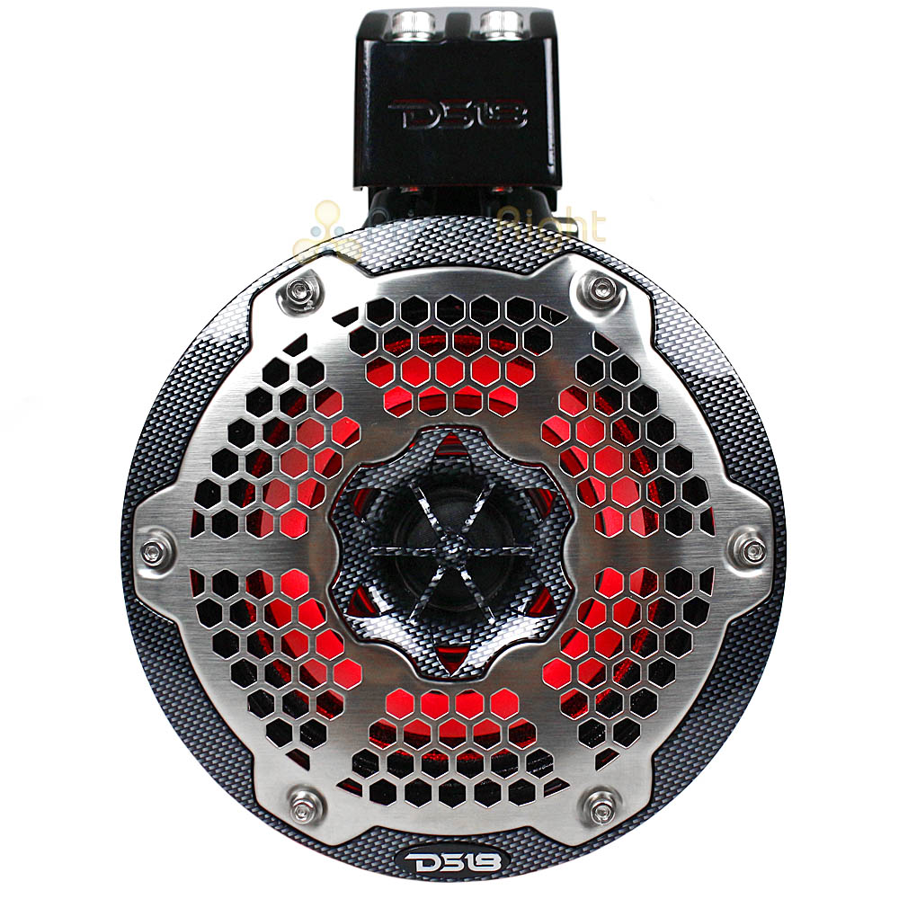 DS18 6.5" Marine Tower Speaker 450W Carbon Fiber Integrated RGB LED CF-X6TPNEO