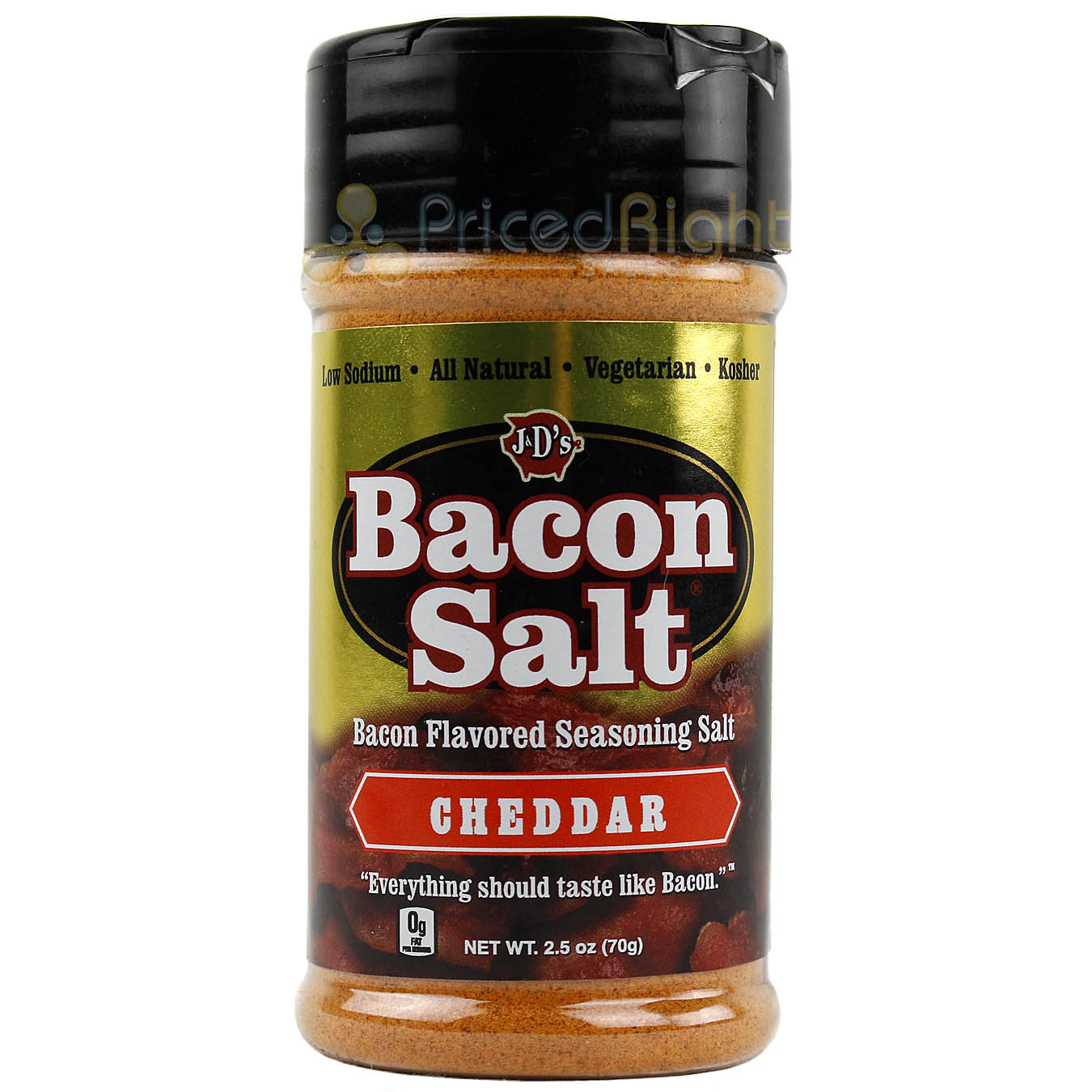 J&D Bacon Salt Sample Pack Original Cheddar Peppered Hickory Jalapeno Flavors