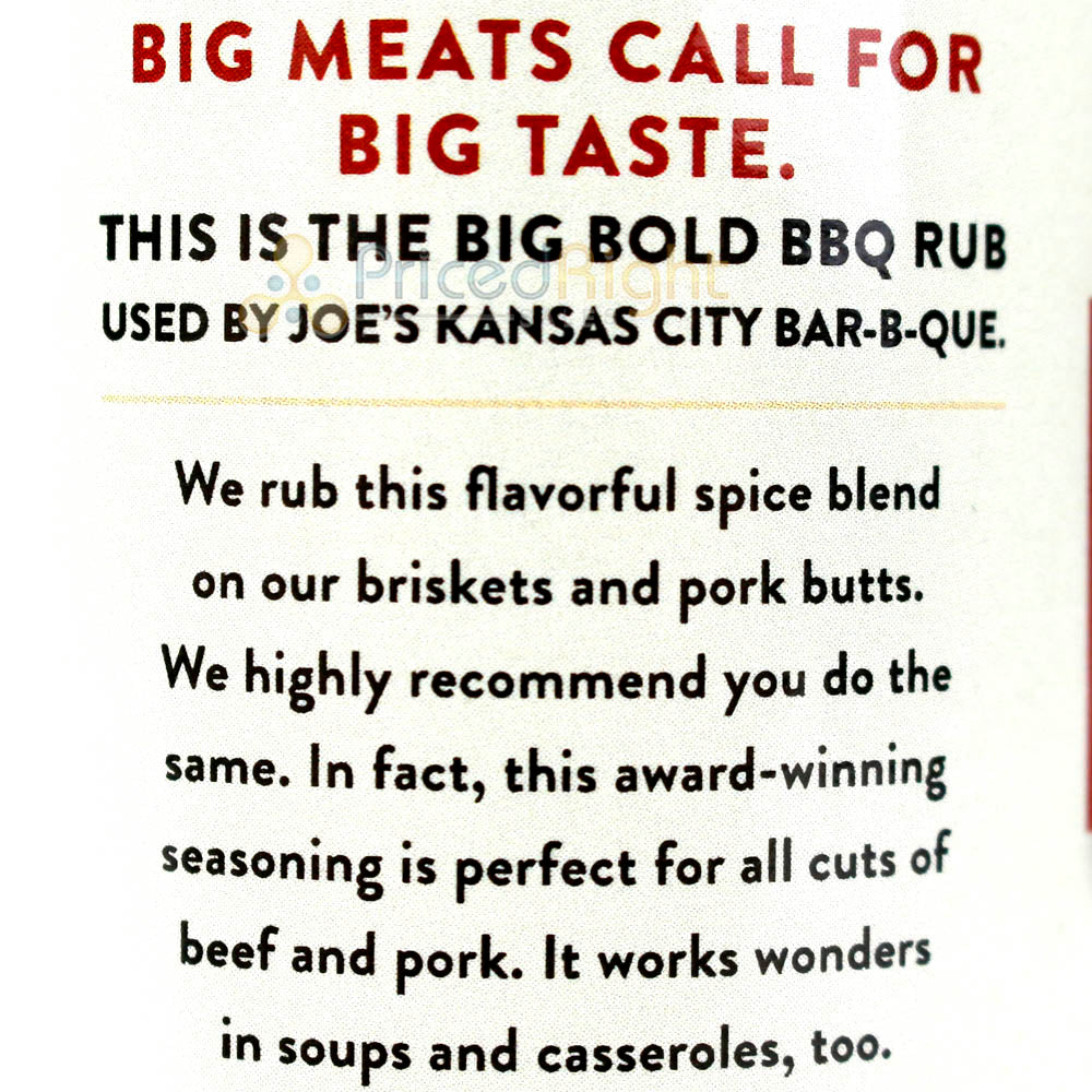 Joes Kansas City Big Meat BBQ Seasoning 7.5 Oz Award Winning Championship Blend