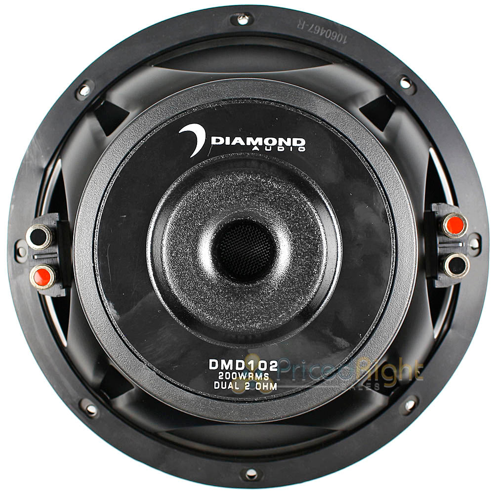 Diamond Audio 10" Subwoofer 400 Watts Max Power Dual 2 Ohm DVC DMD Series DMD102