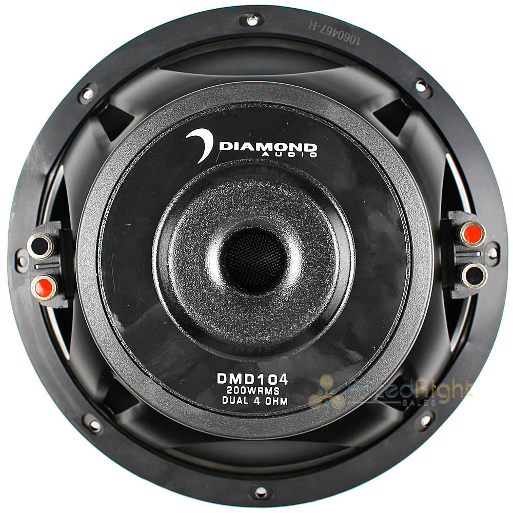 Diamond Audio 10" Subwoofer 400 Watts Max Power Dual 4 Ohm DVC DMD Series DMD104