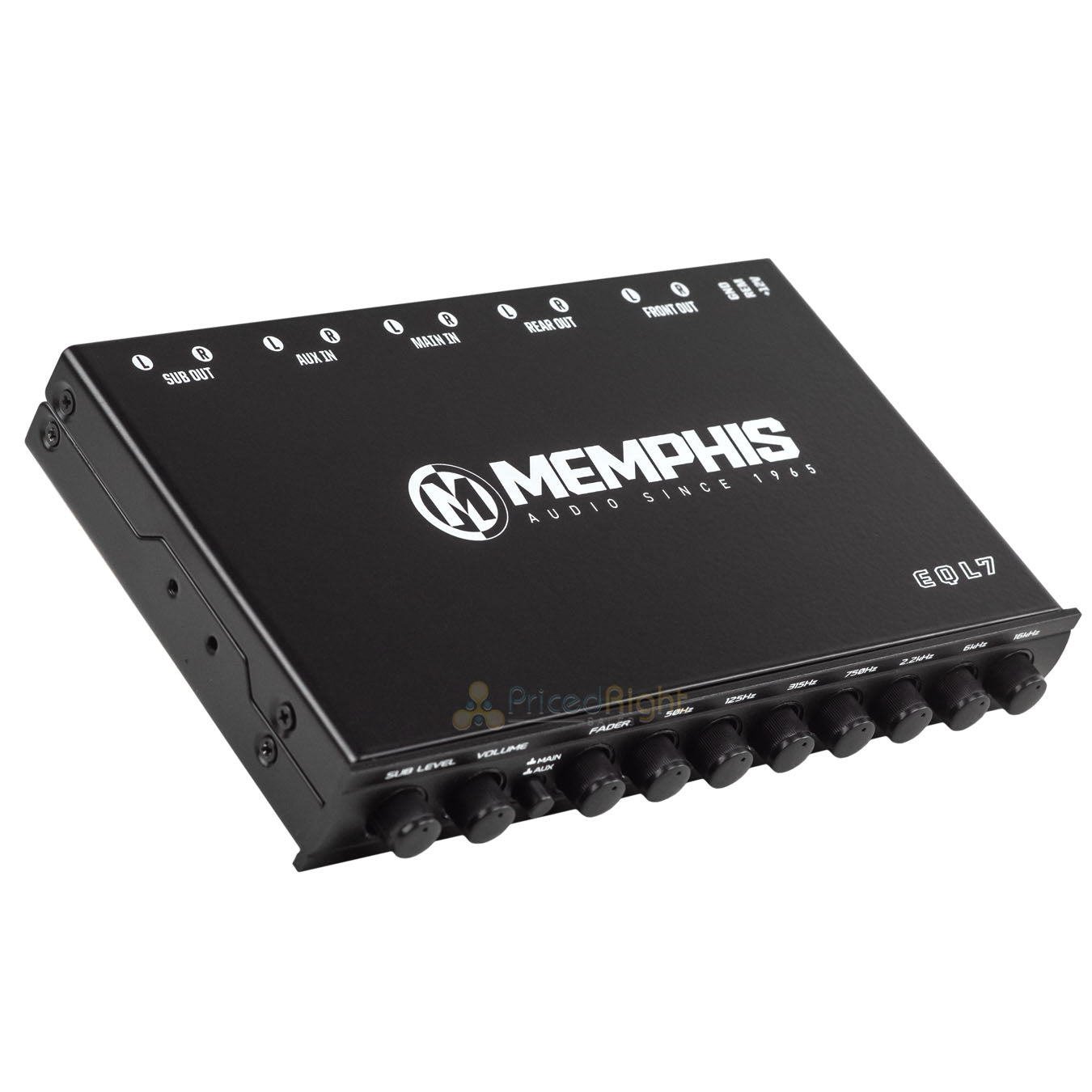 Memphis Audio 7 Band Graphic Equalizer Car Audio 8V Output AUX Input Preamp EQL7