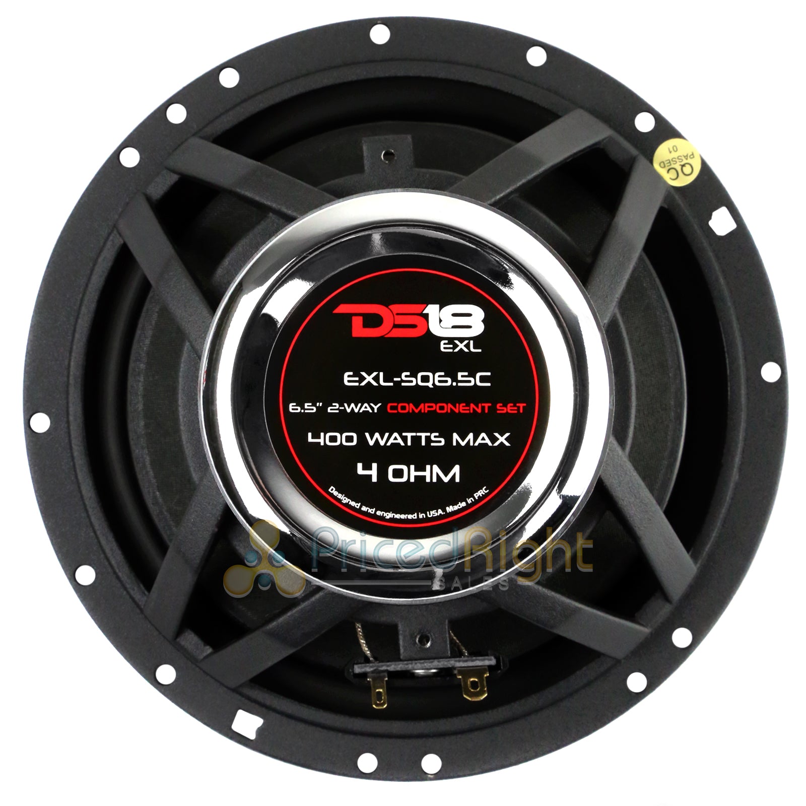 DS18 6.5" 2 Way Component Speaker Set 400 Watts Max 4 Ohm EXL Series EXL-SQ6.5C