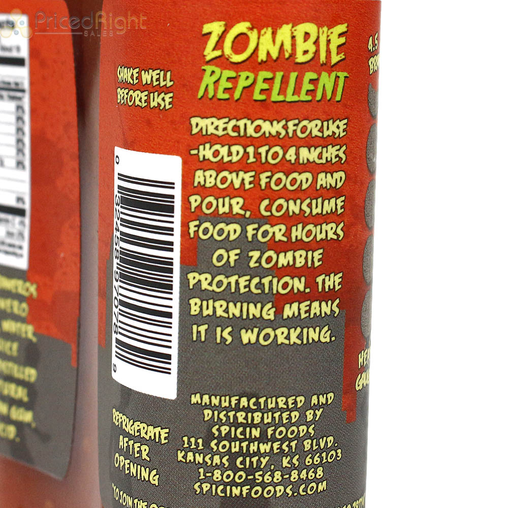 Zombie Repellent Apocalyptic Habanero Hot Sauce 3.75oz Extra Hot Sauce F02940007