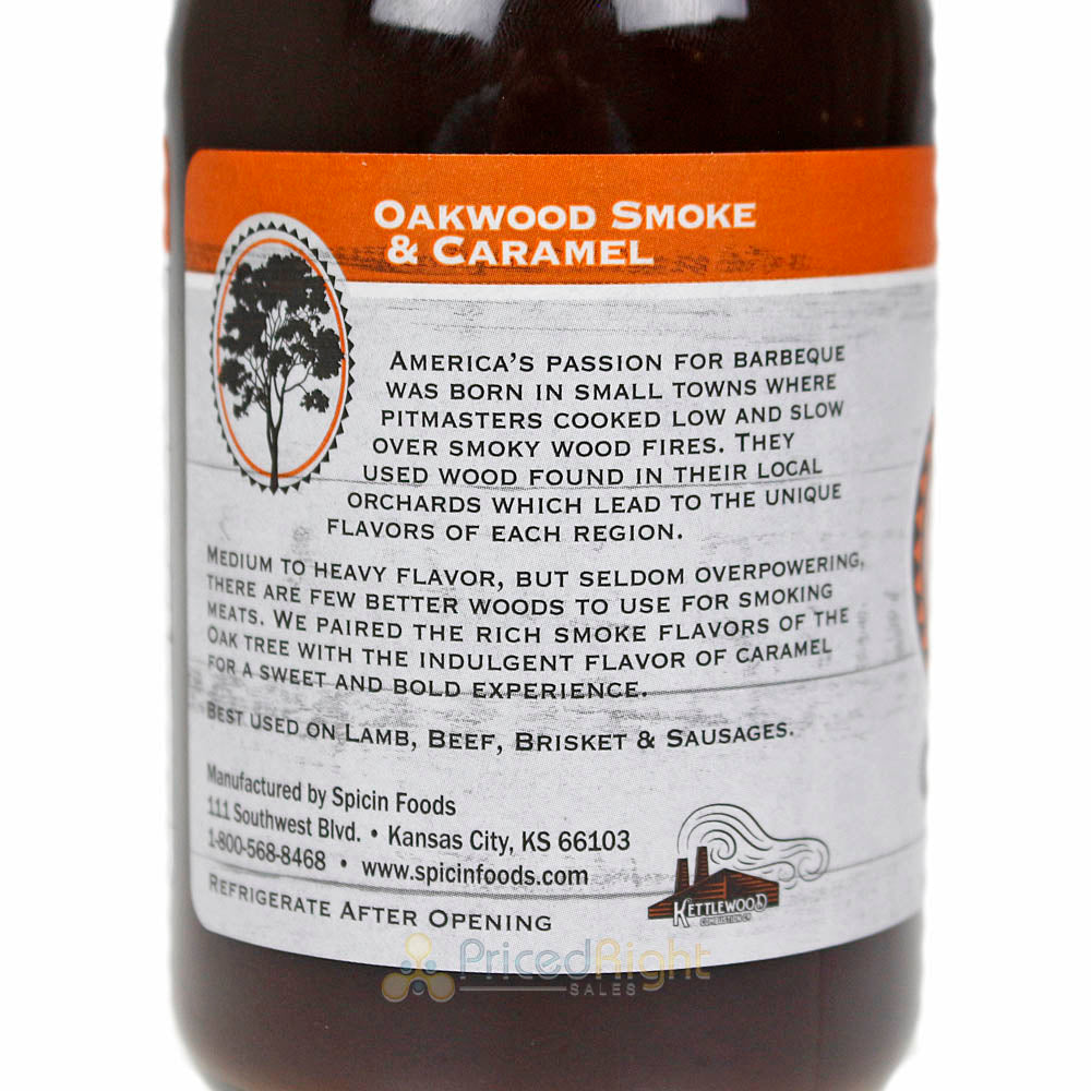 Kettlewood Oak Wood Smoke And Caramel BBQ Sauce All Natural Gluten Free 14.5 oz.