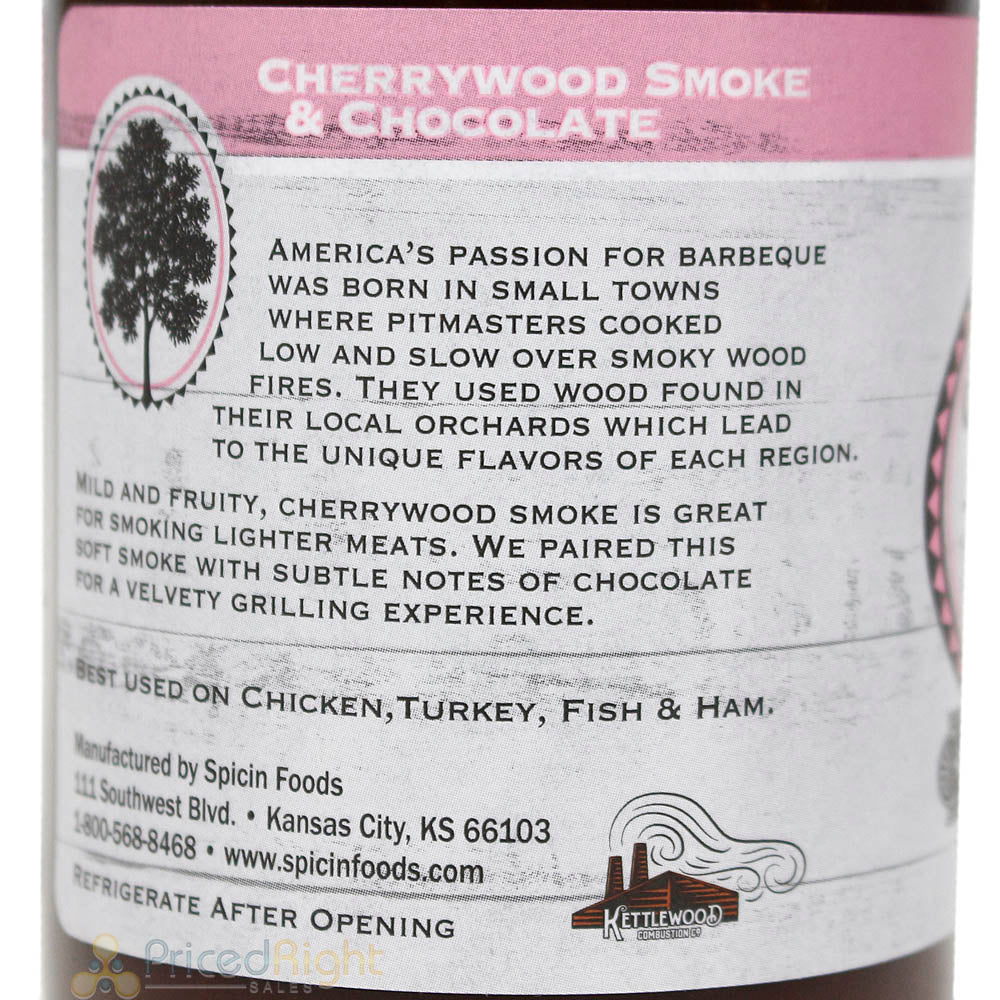 Kettlewood Cherry Wood Smoke & Chocolate BBQ Sauce All Natural Gluten Free 15 oz