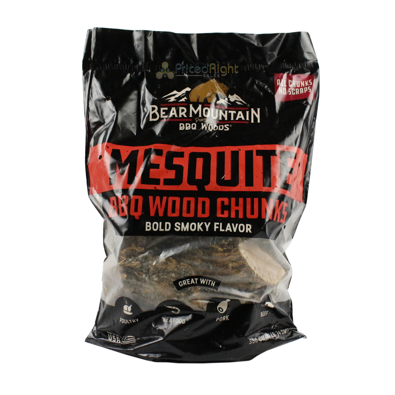 Bear Mountain BBQ Mesquite 100% All Natural Hardwood Chunks Bold Smoky Flavor