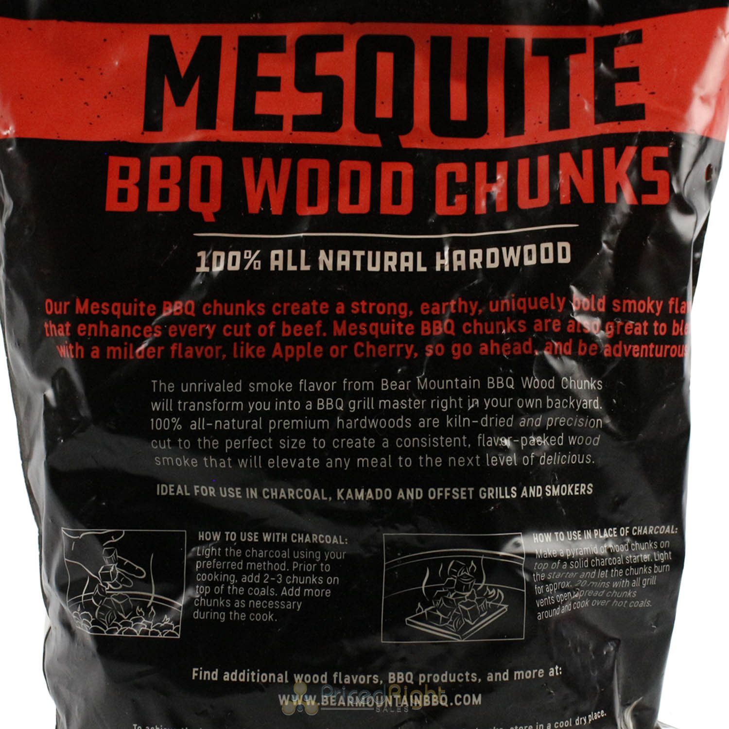 Bear Mountain BBQ Mesquite 100% All Natural Hardwood Chunks Bold Smoky Flavor