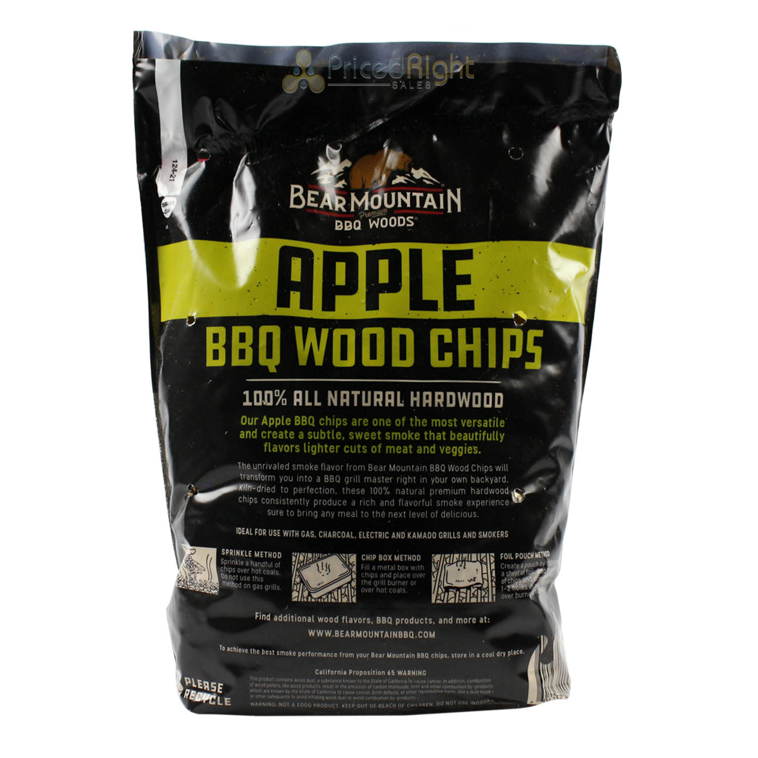 Bear Mountain BBQ Apple 100% All Natural Hardwood Chips Mild Sweet Smoky Flavor