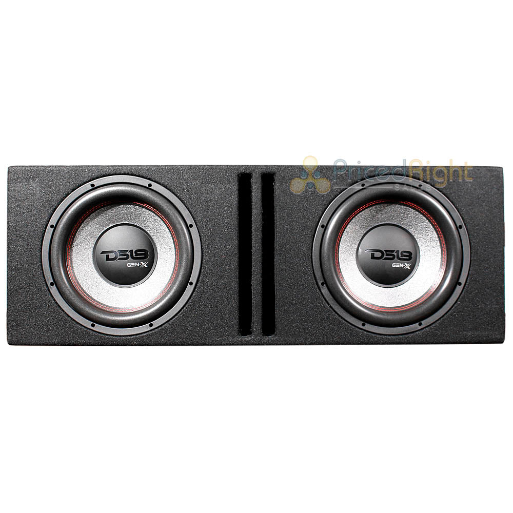 DS18 Bass Package GEN-X124D Loaded Ported Box 2+2 Ohm 1800 Watts Max GEN-X212LD