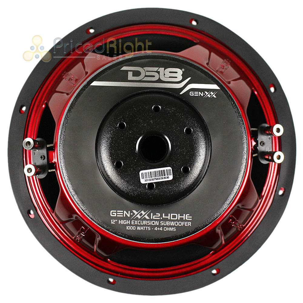 DS18 12" Subwoofer Dual 4 Ohm 1450 Watts High Excursion Car Sub GEN-XX12.4DHE