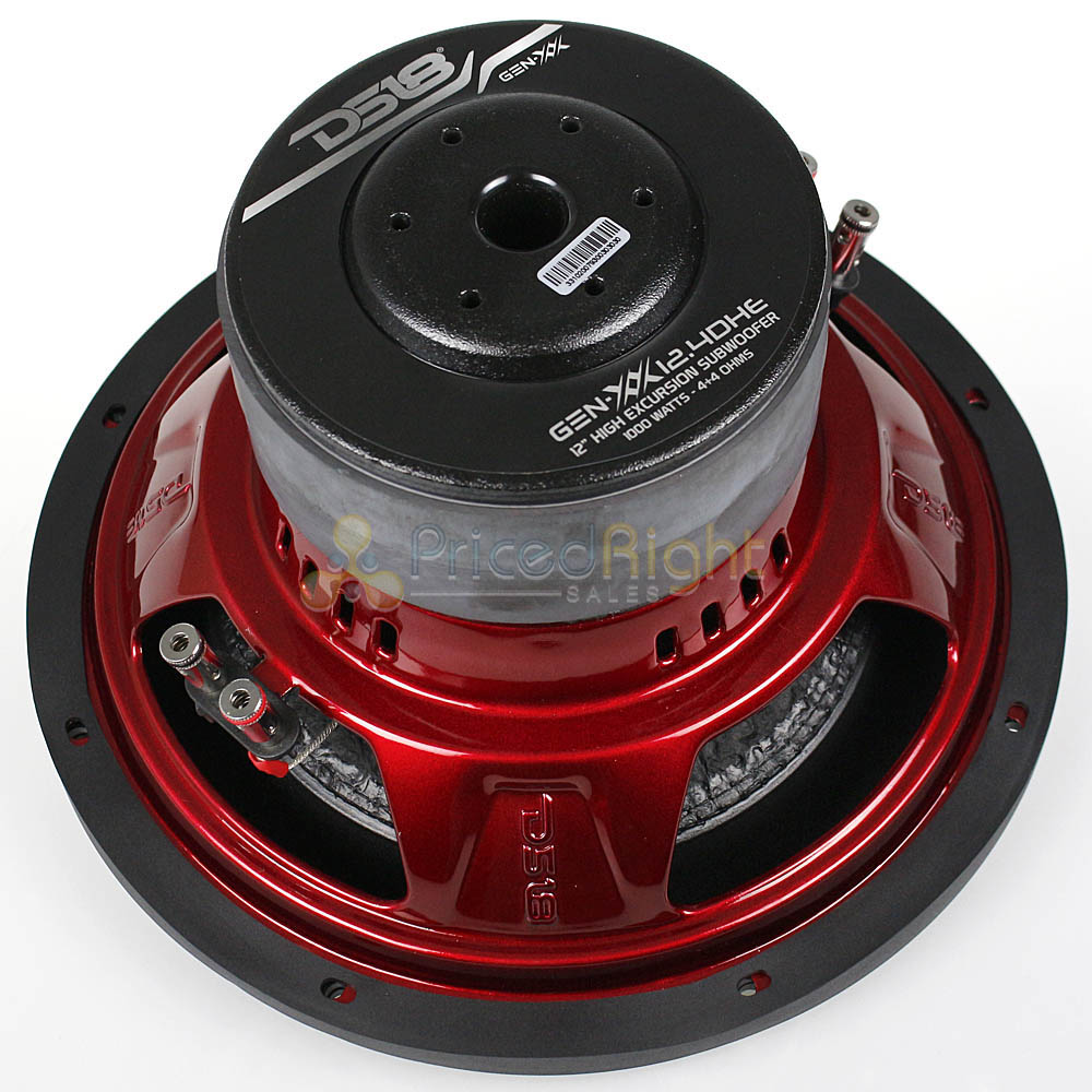 DS18 12" Subwoofer Dual 4 Ohm 1450 Watts High Excursion Car Sub GEN-XX12.4DHE