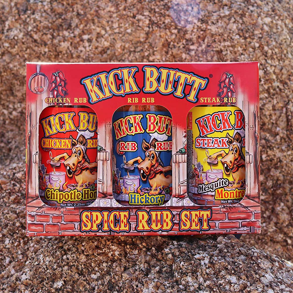 Kick Butt Spice Rub Set Chipotle Honey Hickory Montreal Steak Rubs Blends GS650