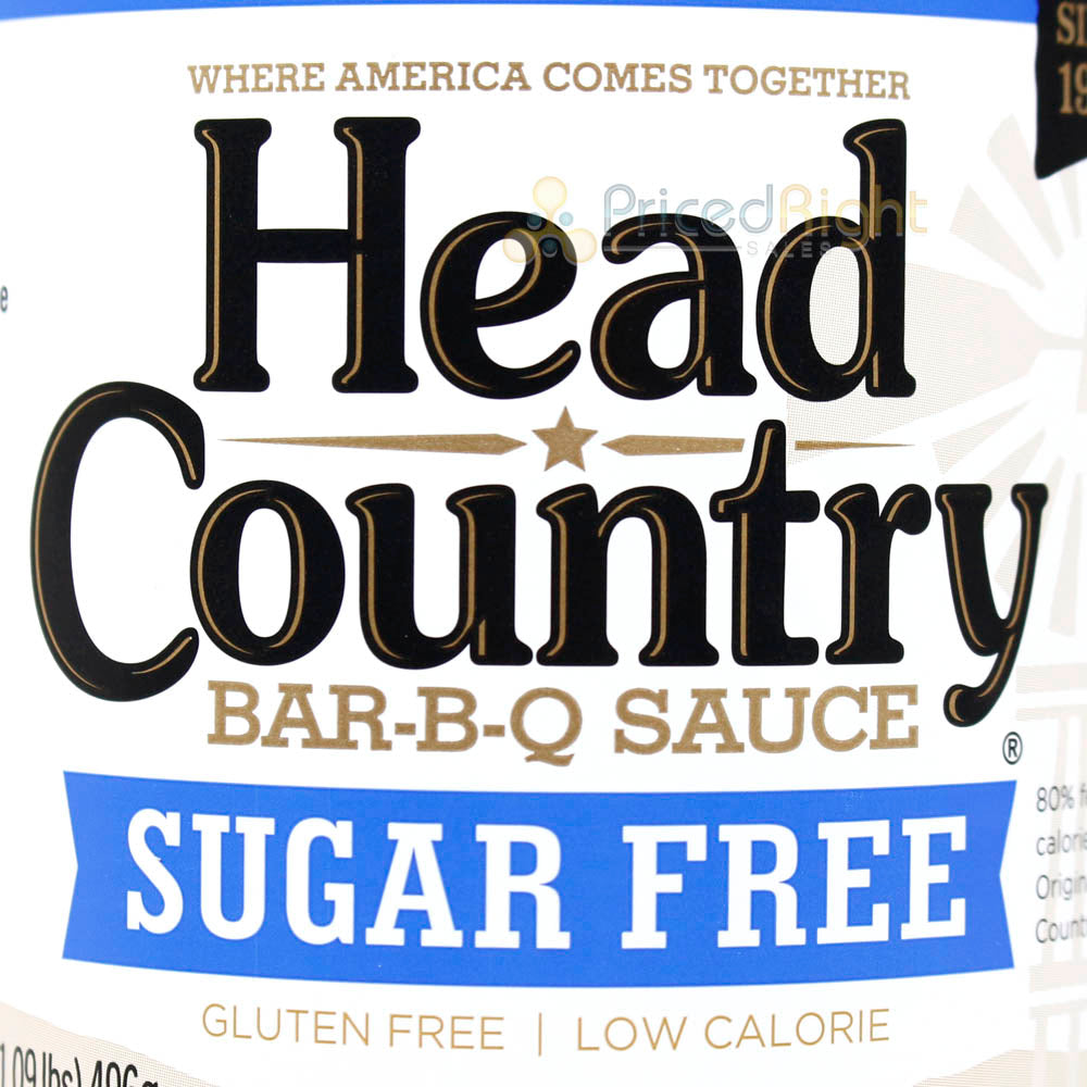 Head Country Sugar Free BBQ Sauce Gluten Free Low Cal Sweet Smokey Flavor 18 Oz