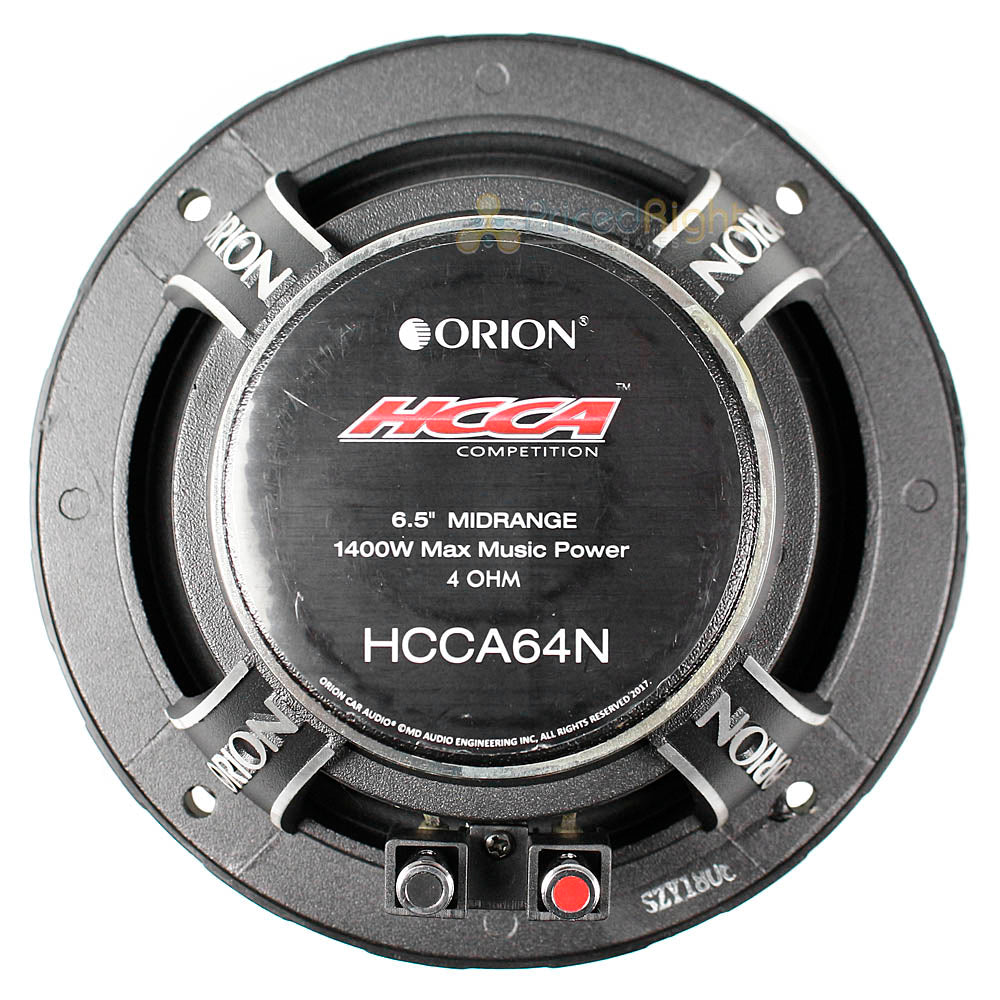 Orion 6.5" Midrange Loudspeaker 1400 Watts Max 4 Ohm Competition HCCA64N Pair