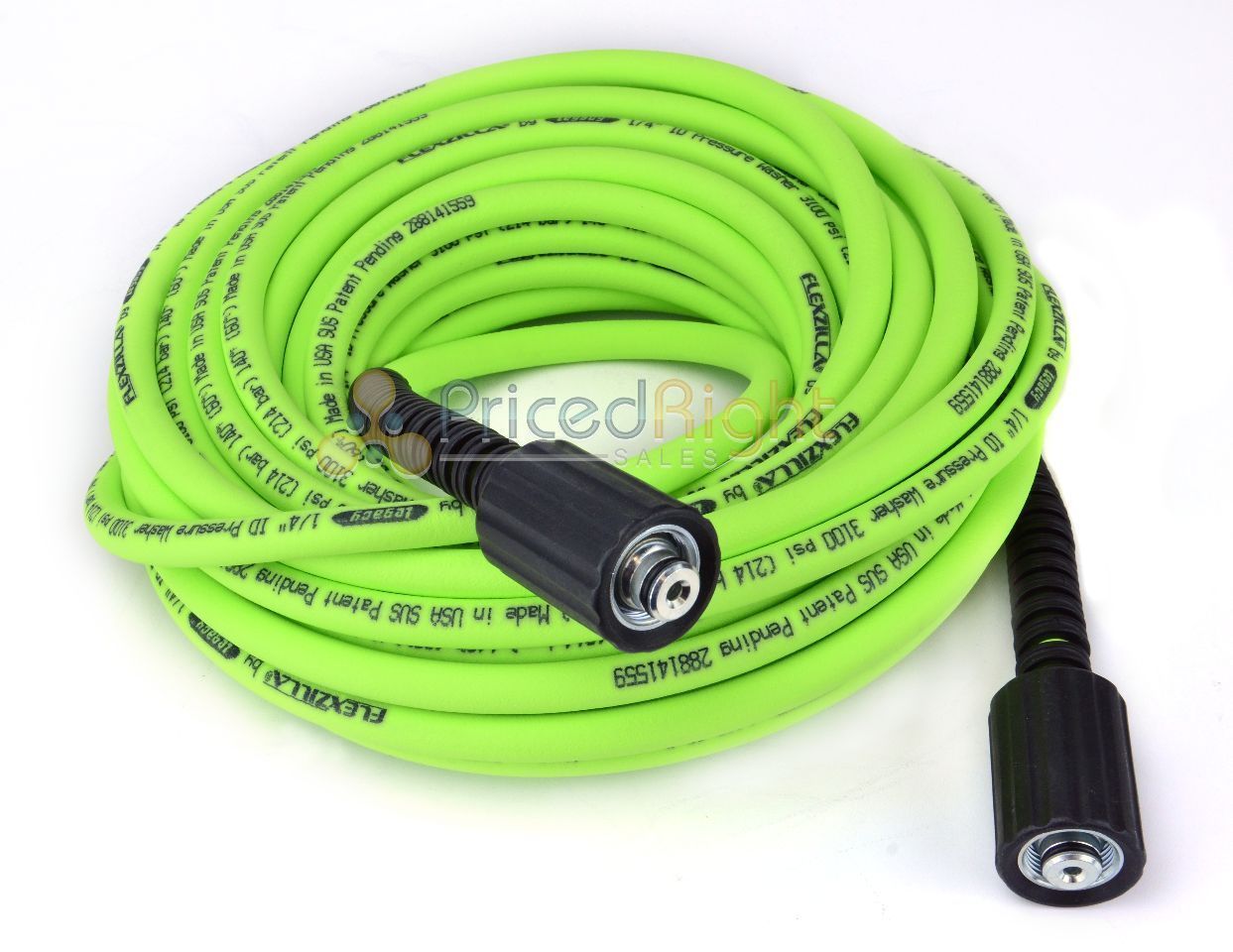 Flexzilla Pressure Washer Hose 1/4 in x 50 ft Legacy USA 3100 PSI Cold Water