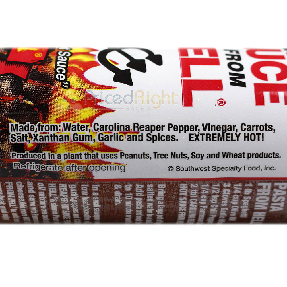 Carolina Reaper Hot Sauce From Hell 5 Oz Bottle Beyond Hell Extreme Hot HH421