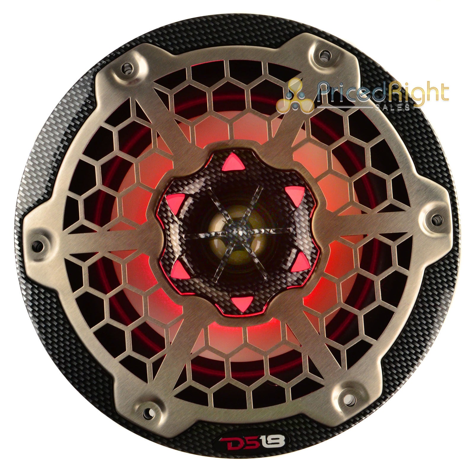 Pair of DS18 8" 2-Way Speakers CF8 Marine Hydro ATV RGB LED Lights 400 Watts