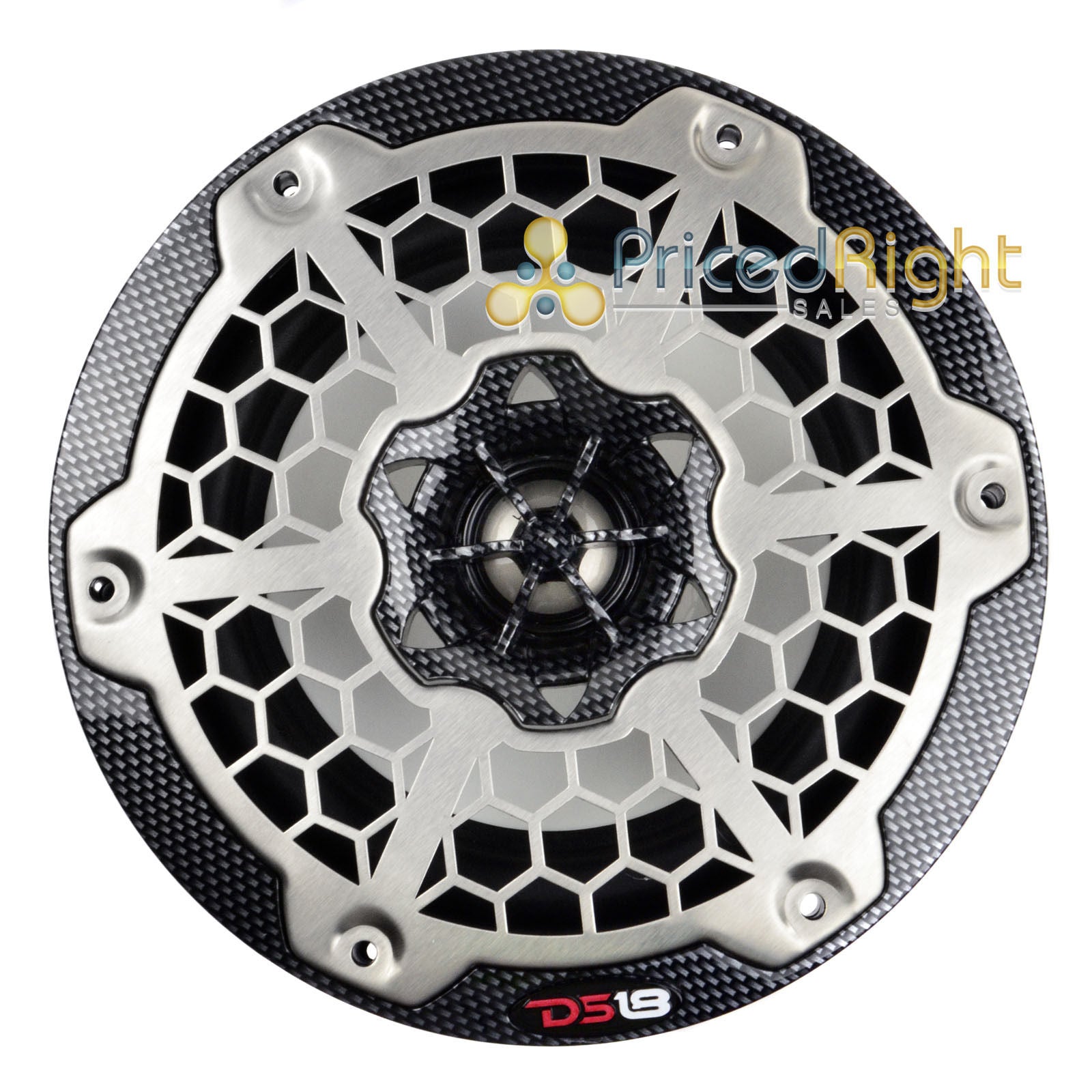 2 Pair (4) DS18 8" 2-Way Speakers CF8 Marine Hydro ATV RGB LED Lights 400 Watts