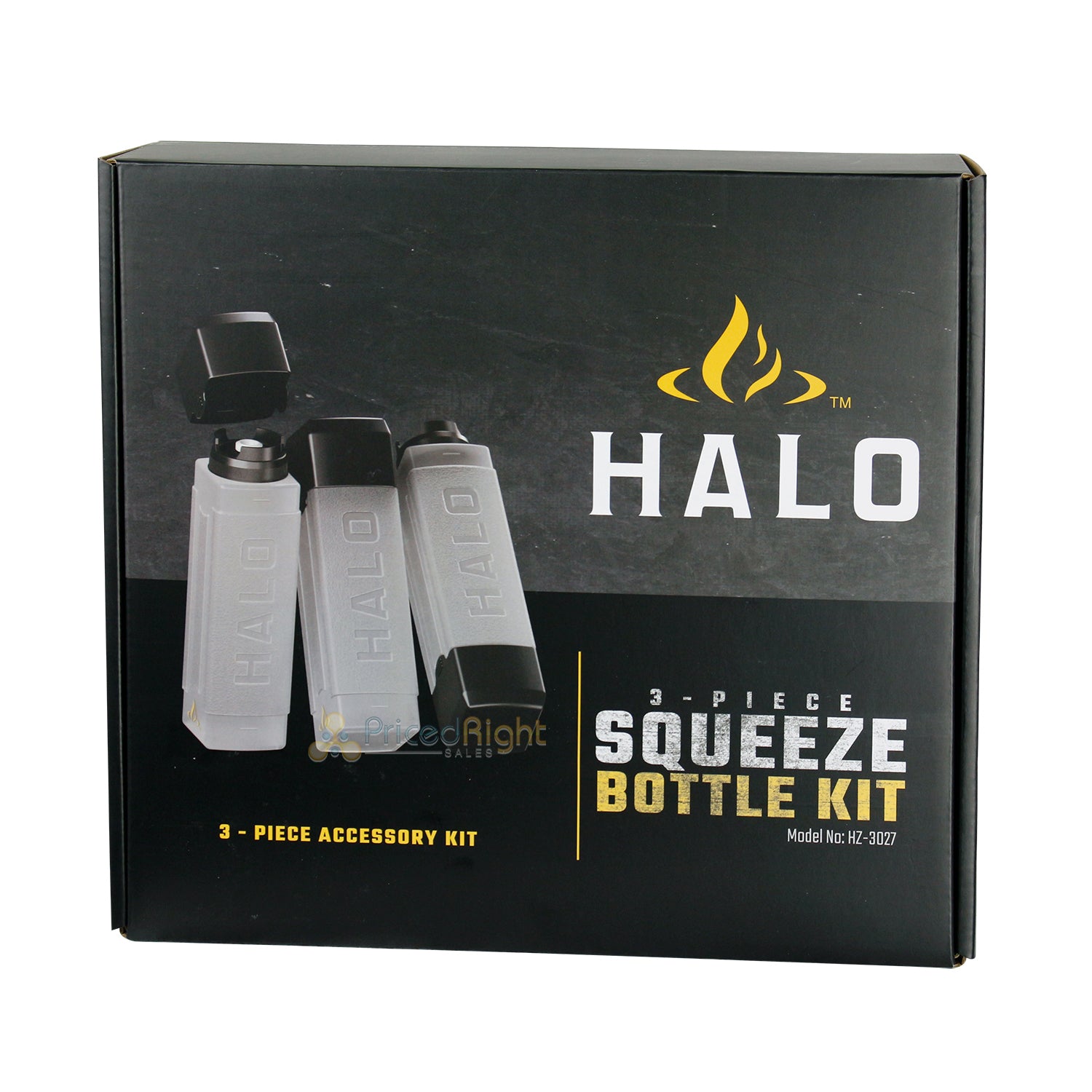 Halo Elite 27oz Squeeze Bottles 3-Piece Accessory Kit Non Drip Valves With Caps