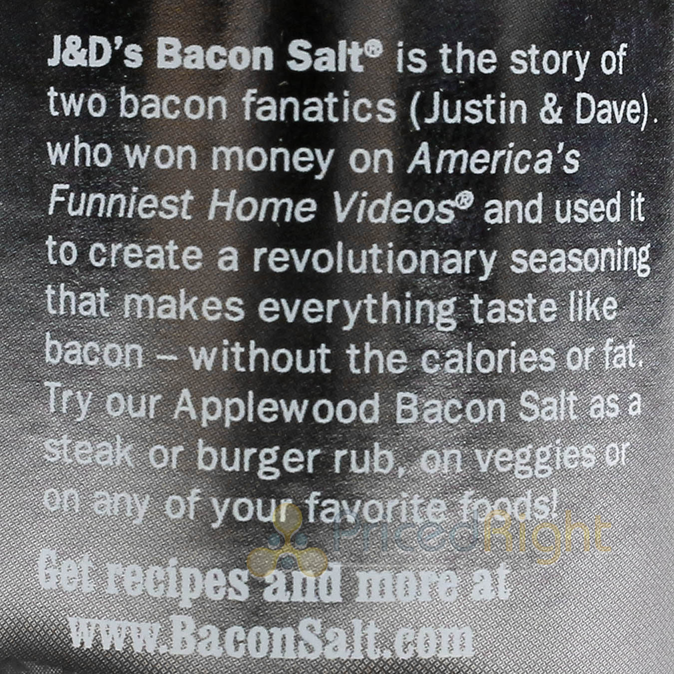 J&D's Applewood Bacon Salt 2.5 oz All Natural Bacon Flavored Seasoning Spice Rub