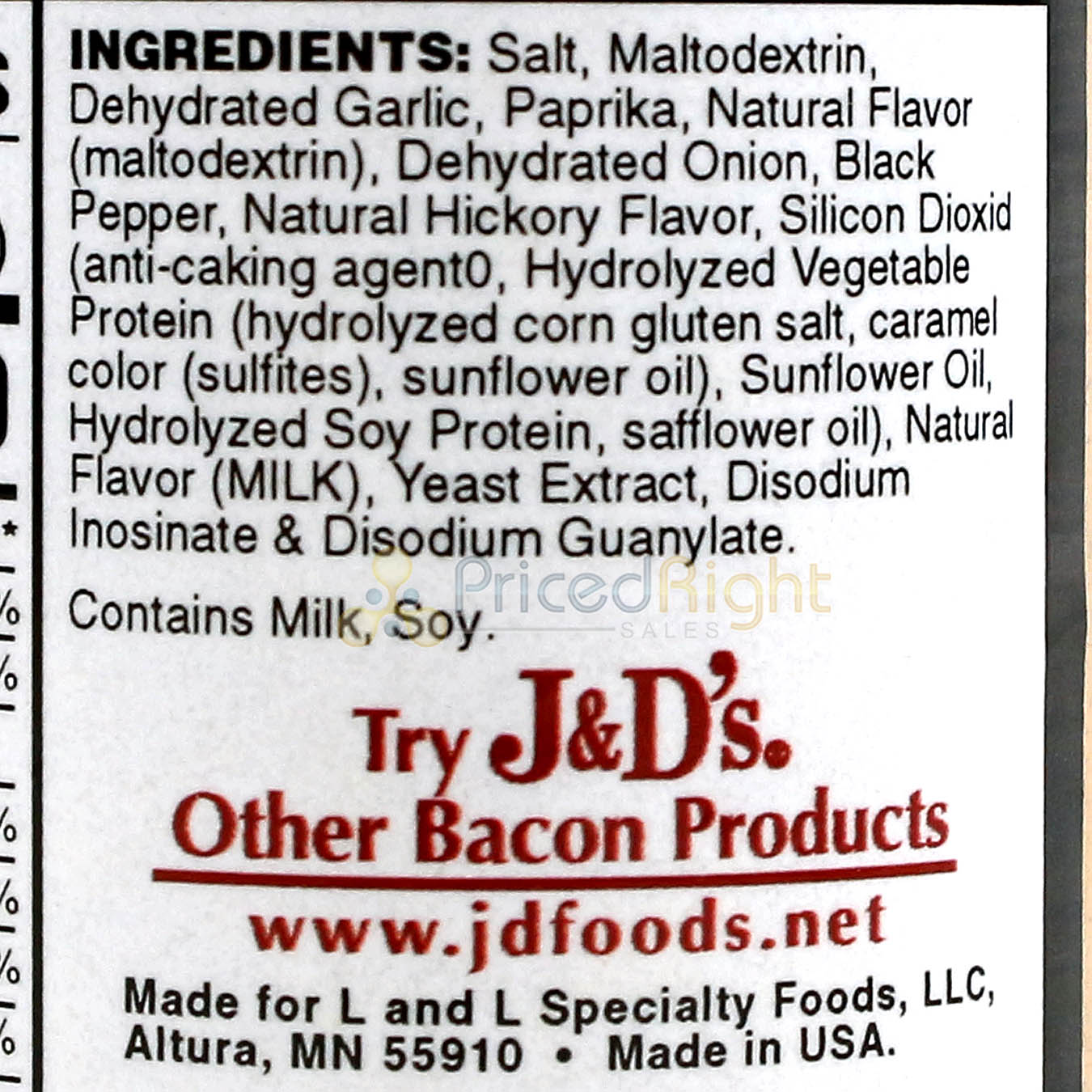 J&D's Original Bacon Salt 2.5oz All Natural Bacon Flavored Seasoning Spice Rub