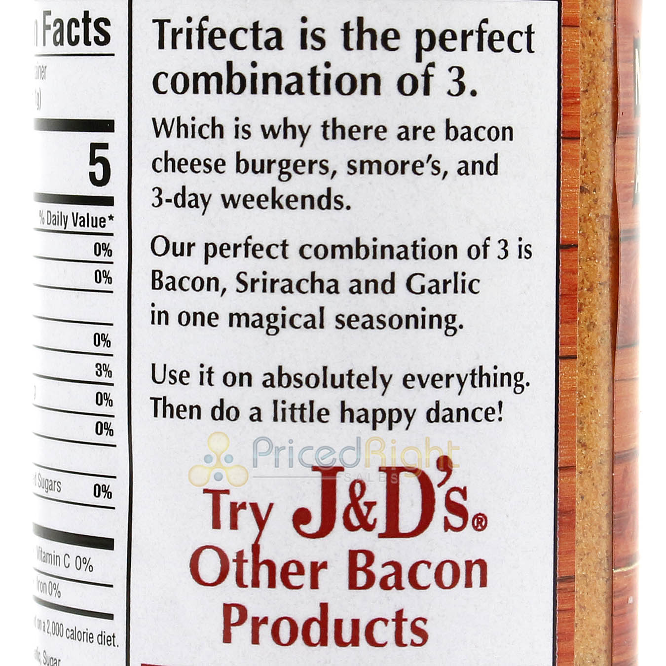 J&D's Bacon Sriracha & Trifecta Bacon Salt Seasoning Spice Rub