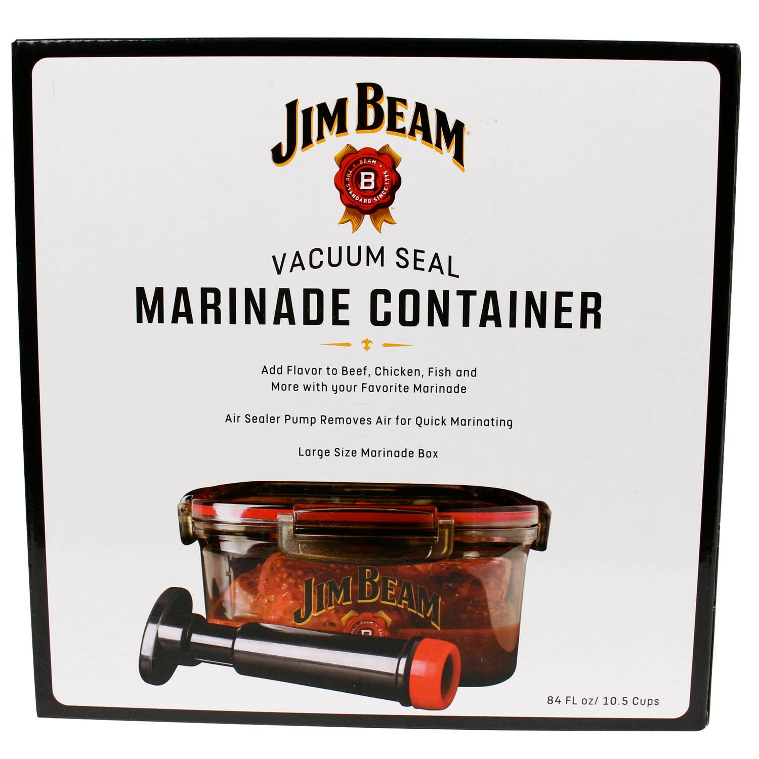 Jim Beam Vacuum Pump Sealed Marinade Box for Grilling and BBQ BPA Free JB0144