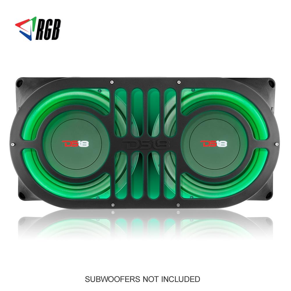 10" Shallow Subwoofer RGB Enclosure Box Jeep Wrangler JK JKU JL DS18 JBASS