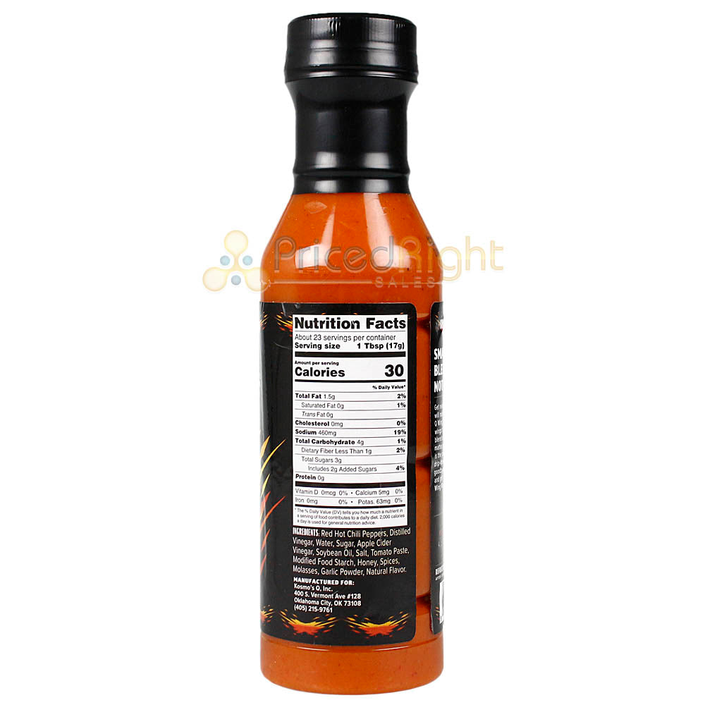 Kosmos Q Wing Sauce Honey Habanero Flavor 13.75 Oz Bottle Spicy KOS-01122