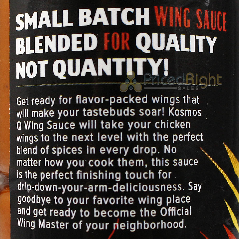 Kosmos Q Wing Sauce Honey Habanero Flavor 13.75 Oz Bottle Spicy KOS-01122