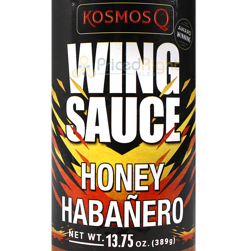 Kosmos Q Wing Sauce Honey Habanero Flavor 13.75 Oz Bottle Spicy KOS-01122